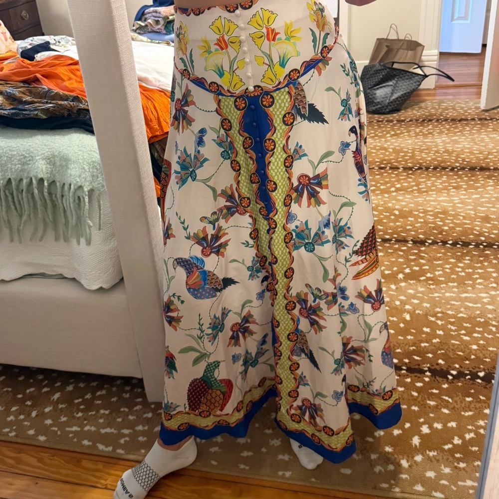 Alemais-like Floral Print Maxi Skirt - Multicolor